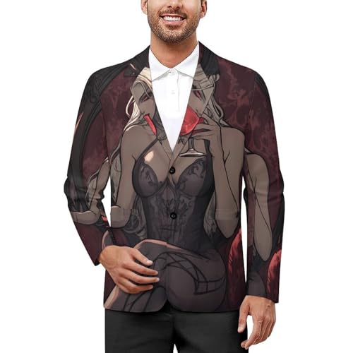 Vampire Pinup Mens Blazer Lightweight Sport Coat Two Button Suit Jackets