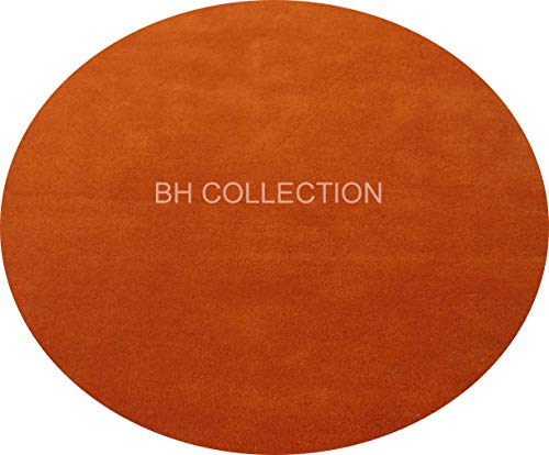 Image of Classical Look Plain Handmade Carpet with Super Soft & Pure Woolen Carpet for Your BEDROOMS & Living Room with 1 INCH Pile Height 7 X 7 FEET (210x210 cm) Round