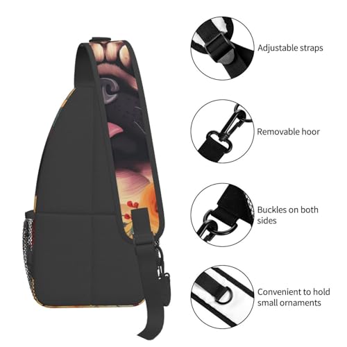 Mochila Pequeña Tipo Sling para Hombre y Mujer Negra miniatura 5