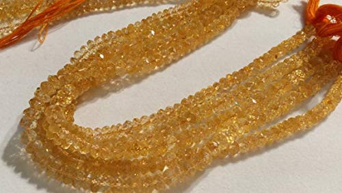 Perles en citrine véritable facettée 7mm fil de 15 pouces pierre naturelle de grade AAA