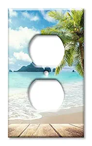 Art Plates Duplex Outlet Cover Wall Plate - Beach Boardwalk