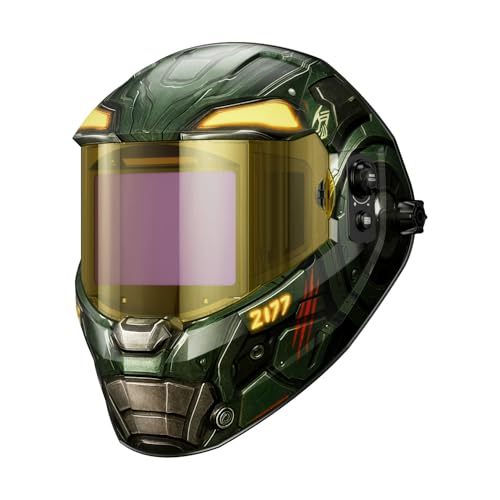 Image of ANDELI Welding Helmet - Panoramic 180° View 4.53"X3.23",1/1/1/2 True Color Solar Powered Welder Hood，Wide Shade Welder Mask for TIG MIG ARC Cut and Grind，OPTIM-600LB-TGB (OPTIM-600LB-TGB)