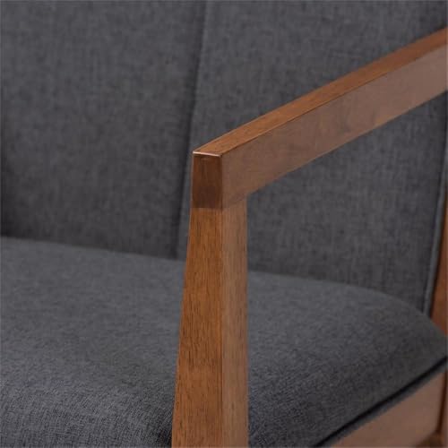 Sillón moderno tela gris oscuro madera marrón miniatura 5