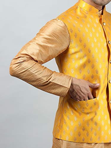 Image of Uri and MacKenzie Men's Silk Blend Kurta Pajama with Designer Ethnic Nehru Jacket /Modi Jacket