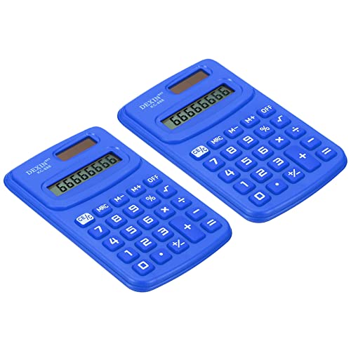 PATIKIL Pocket Size Mini Calculator, 2 Pack 8 Digit LCD Display Battery Power Handheld Calculator Small 4 Function Calculator for Office, Blue