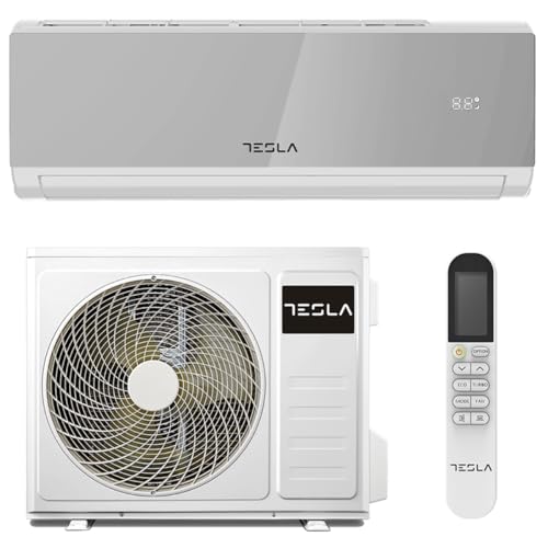 Tesla Aire Acondicionado Inverter Split 3.000 Frigorías [Hasta 30m2] (12.000 BTU) - Wi-Fi, Bomba de Calor, A++/A+++ Energético, Ultra Silencioso, Gas R32 (Blanco)