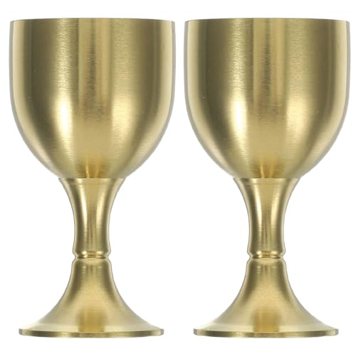 Cabilock 3 Set Coppa Rame Antica Bicchiere Decorativo Per Cerimonie Buddiste Coppa Metallo Per Offerte Sacre Alta Per E Stanze Zen 2 Pezzi*3