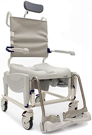 Invacare OCEANERGOVIPUS Aquatec Ocean Ergo VIP Reclining Rolling Shower Wheelchair with Wheel and Commode
