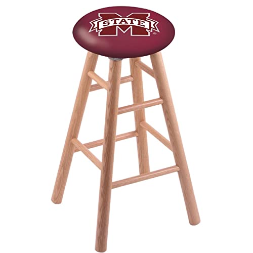 Holland Bar Stool Co. Oak Counter Stool in Natural Finish with Mississippi State Seat by The