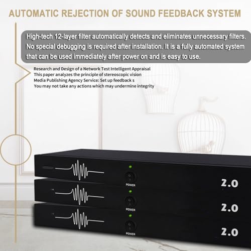 Supresor profesional de retroalimentación Hi-fi, procesador de audio digital, supresor anti-aullido para micrófono, anti-aullido digital automático de 5 niveles, para escenario, conferencias y KTV miniatura 3