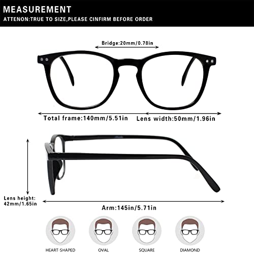 Image of Henotin 3-Pack Blue Light Blocking Reading Glasses,Spring Hinge Computer Readers for Men Women,Anti UV Ray Filter Eyeglasses (3 Mixed Color, 3.5)