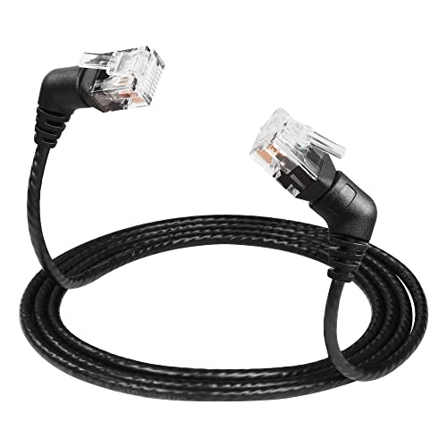 SinLoon Cat6a Ethernet Cable 360Right Angle to Right Angle High-Speed 10Gbps LAN Cable for Router, Modem, PC, Switches, Hub, Laptop (1M)