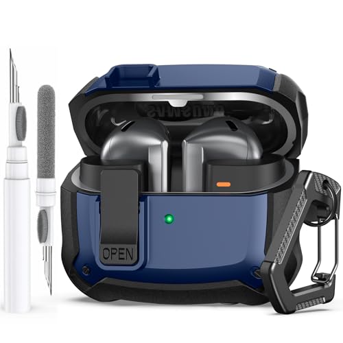 AhaStyle Samsung Galaxy Buds3 FE (2025)/Buds3/Buds3 Pro (2024) �Ή� �Z�L���A���b�N�N���b�v�t�� �ϏՌ��t���v���e�N�V�����X�L���P�[�X�J�o�[ �N���[�i�[�L�b�g�t�� Samsung Galaxy 