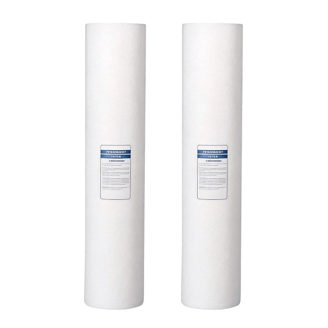 Lot De 2 Cartouches Filtrantes De Rechange En Polypropylène Soufflé Par Fusion (coton PP) Pour Systèmes De Purification D'eau Sous Évier – Dimensions : 20 X 4,3 Pouces
