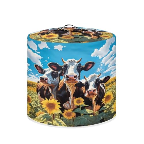 Image of Blue Sky Cow Rice Cooker Cover Cute Kitchen Dust Cover Portable Waterproof Pressure Cooker Cover Suitable for Most Sizes Children's Gifts