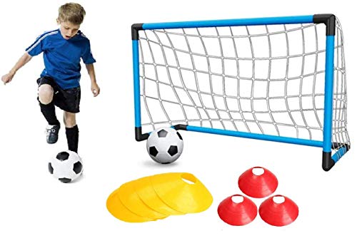 Kidoloop Kids Junior indoor Football Soccer Training Set Goal Post With 10pc Cone and pump Ball, Pump Pegs Kids Children Fun indoor Outdoor Practice Set 92*63*53 cm | Pop up Football Goal Net for Kids Kidoloop Kids Junior indoor Football Soccer Training Set Goal Post With 10pc Cone and pump Ball, Pump Pegs Kids Children Fun indoor Outdoor Practice Set 92*63*53 cm | Pop up Football Goal Net for Kids