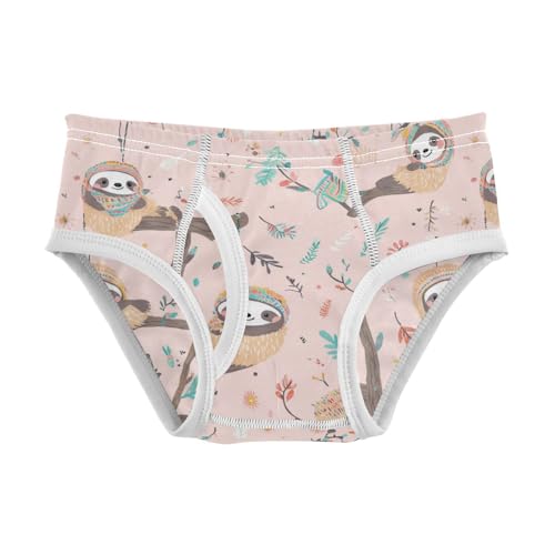 Wusikd Cute Sloth Boys' Underwear Cotton Pink Boys Briefs Soft Toddler Underwear 2T