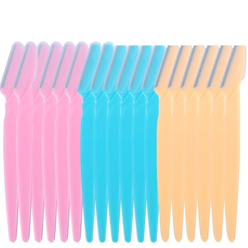 18PCS 眉毛トリマー フェイスブレードシェーバー ポータブル 眉毛カミソリ 脱毛 眉毛整形ナイフ 女性用 メイクアップツール(18pcs)