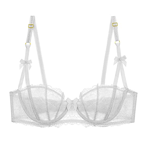 Sexy Code 1701 Femmes Lumiere Dentelle Non doublé Balconnet Demi-Coupe sous-vêtements Pur Soutien-Gorge Cover