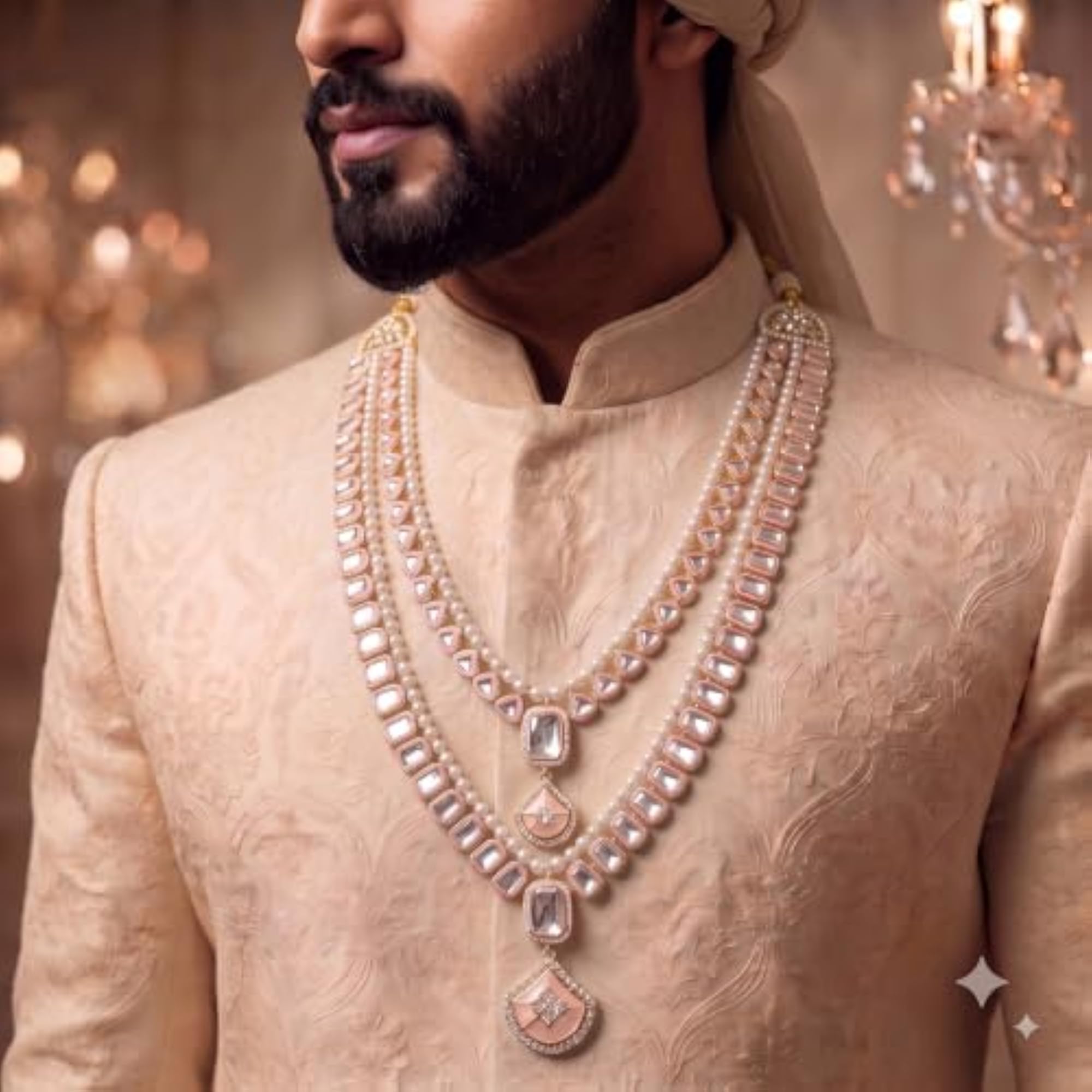 Men's Kundan & Pearl Dulha Mala, Wedding Jewellery