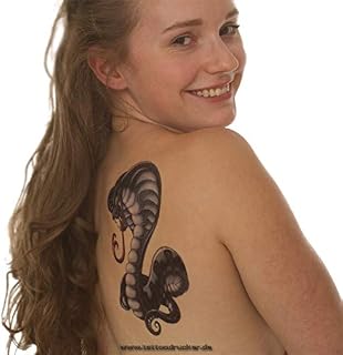 2 x Colorful Cobra XL Tattoo - Snake in a Comic Look