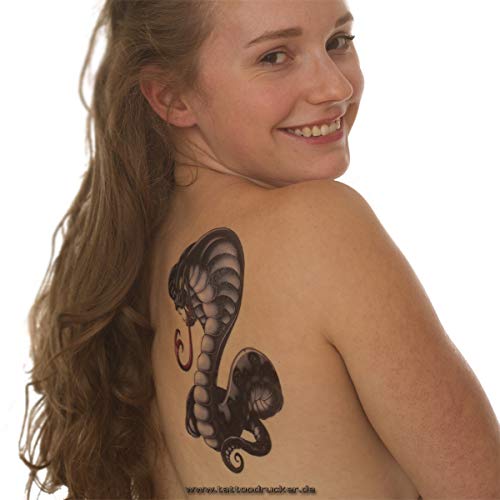 2 x Colorful Cobra XL Tattoo - Snake in a Comic Look