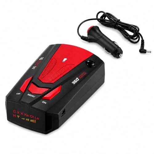 Speeder Pro Blitzerwarner Für Auto Mit 360 Grad Schutz Und Deutschen Sprachansagen, Fehlalarmschutz, Kompaktes Design Für Sicheres Fahren Im Alltag (Rot)