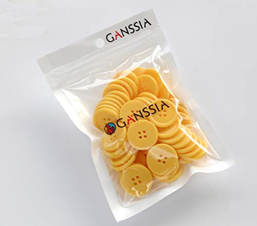 Ganssia 1 Inch (25Mm) Yellow Buttons Sewing Flatback Button For Sewing Or Diy Crafts Pack Of 50 #TOP6