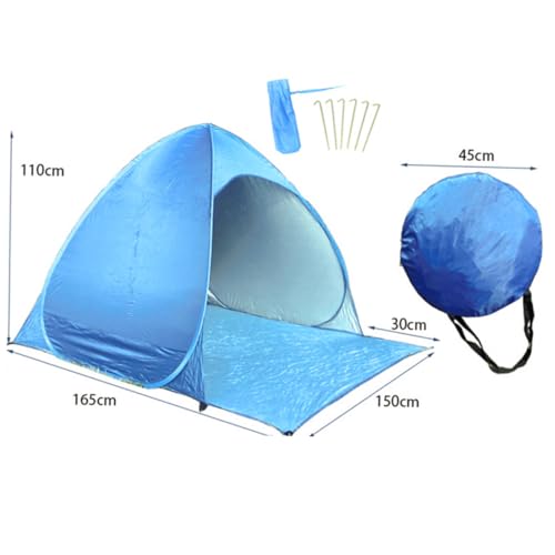 Carpa automática plegable para playa, protección UV, azul miniatura 2