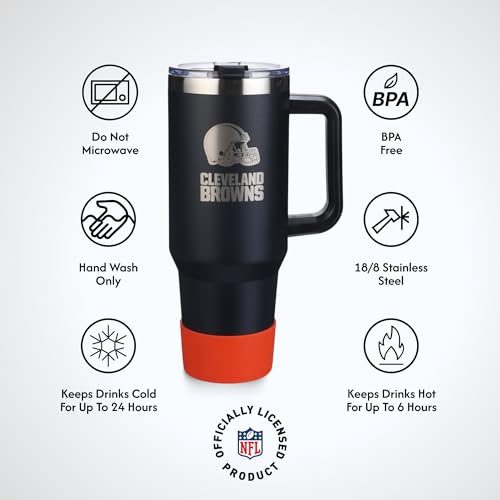 Image of The Memory Company Officially Licensed NFL - Cleveland Browns 46oz Game Day Tumbler with Laser Engraved Team Logo