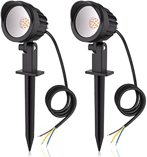 MEIKEE LED Landscape Lights 500LM Outdoor Spike Lights IP66 Waterproof Uplighters Dust-Proof led Lawn Light Warm White 2700K Decorative Light for Garden Patio Yard Lawn Pathway (2 Pack)