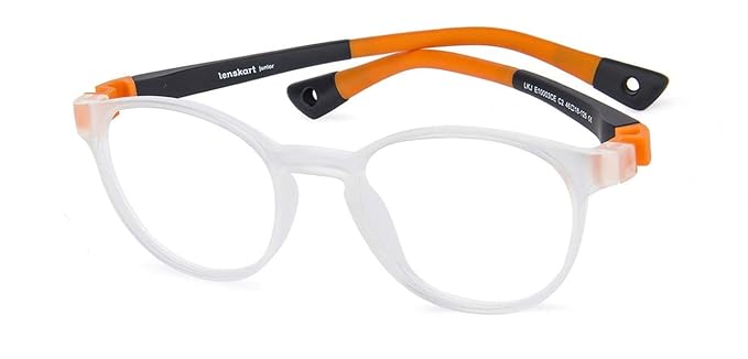 Lenskart Junior For Kids Age 8-12 yrs | Zero Power Bluecut & Antiglare Computer Eyeglasses For Eye Protection And Strain | Round | LKJ E10003CE