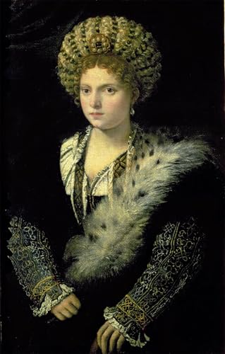 Portrait d'Isabelle d'Este par Tiziano Vecelli - Toile Décorative Haute Définition 60x90