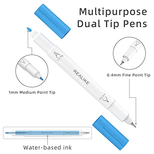 image for REALIKE Dual Tip Pens for Cricut Joy Accessories Tools Dual Tip Marker