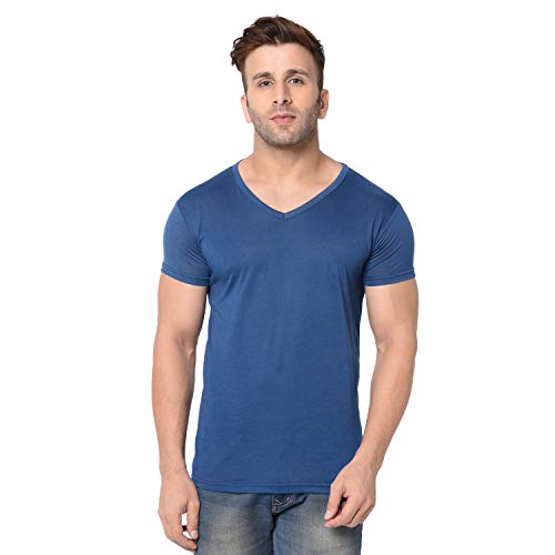 Image of Men's Cotton Blend Half Sleeve V Neck Tshirt