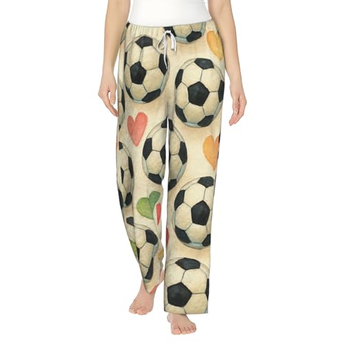 Pantalon de pyjama en polaire femme football - Bas de détente flanelle chaud