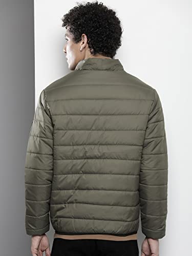 Image of The Indian Garage Co Men Slim Fit Solid Puffer Jackets