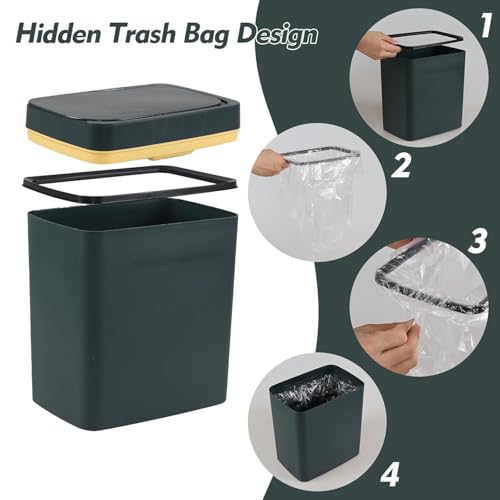 Image of Owme Motion Sensor Smart Trash Bin For Home 12L | Motion Sensor Open-Top Bin Lid | Durable Odor Control Covered Waste Trash Can | Smart Automatic Garbage Dustbin with Large Capacity - BLACK