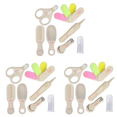 Image of LuvLap 7In1 Baby Grooming Kit, Portable Baby Grooming Kit for New Born Baby, Finger Brush, Hair Brush, Comb, Baby Nail Scissor, Baby Nail Cutter,Tweezer,Nail Filer,Newborn,Infants,Toddlers, White, 0m+