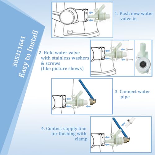 image for Dkvudho RV Toilet Valve 385311641 Water Valve Kit Replacement for Do-m