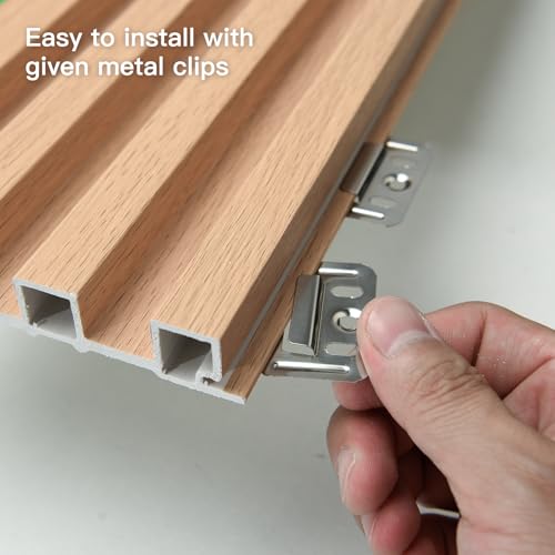 Art3d 8-Pack 96 x 6in. WPC Acoustic Slat Wall Panel for Modern Interior Decor, TV Background, Living Room, Oak