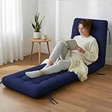 Vercraft Long Floor Cushion Large Floor Cushion with Brushed Cotton 74.8 x 27.5 x 3.15 in Jumbo Lounger Pillow for Outdoor Indoor Bay Window Meditation Yoga Reading Sleeping(1 Pc,Navy Blue)