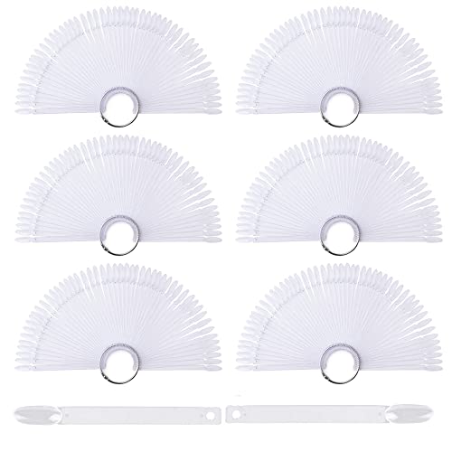 300 PCS Nagellack nail Display Transparent Nail Art Tips Stick Nagel Präsentationstips Nagelkunst Fächer Nagellack Praxis Nagelrad Nagelspitzen Nagellack Karte Nail art Praxis Vorlagen Cover