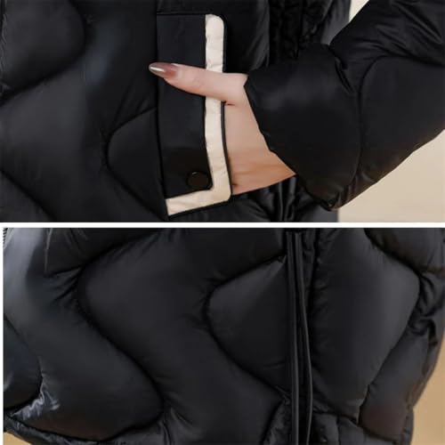 Chic Women's Black Cotton Padded Jacket with Hood – Cozy & Stylish for Winter Adventures! - Image 4