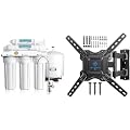 APEC Water Systems ROES-50 Essence Series Top Tier 5-Stage WQA Certified Ultra Safe Reverse Osmosis & PERLESMITH UL Listed Full Motion TV Wall Mount for Most 26-60 inch Flat Curved OLED 4K TVs