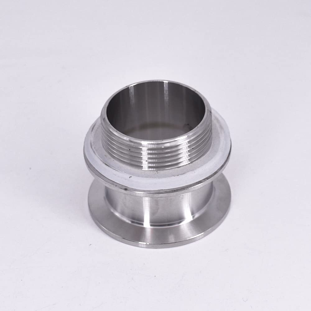 Doble Ferrule 1.5 "2" Tri Clamp 1-1/4 "1-1/2" BSP Tipón Sanitario Masculino Que acelera el Tanque de Agua de la Cabeza de los bultos 304 Acero Inoxidable Homebrew estricto