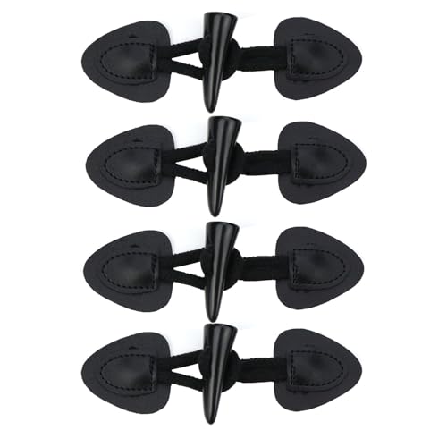 4 Paires de Boutons à Bascule en Cuir PU & Corne de Résine - Fermeture Vintage pour Manteaux,...