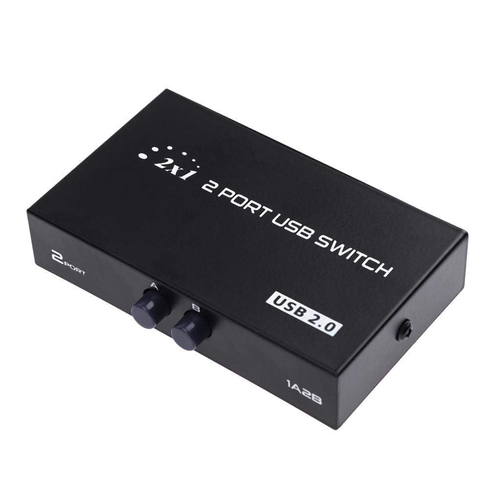 Printer Sharing Switch 2 Ports I USB 2.0 Selector Switch for PC Sharing Switch Box Computer Scanner Printers Projector Camera and Keyboard (Manual Printer Sharing Switch).-image-37