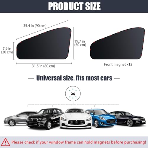 image for ZATOOTO Car Window Shades for Driver Side Car Privacy Shades for Front