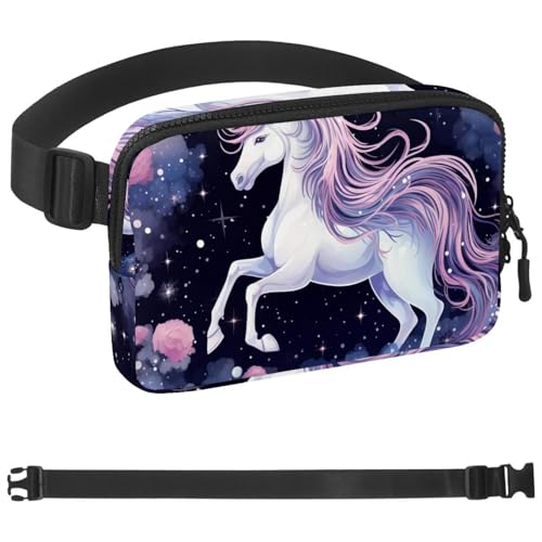 Sac banane licorne étoilée réglable sport multicolore 4x23x15cm
